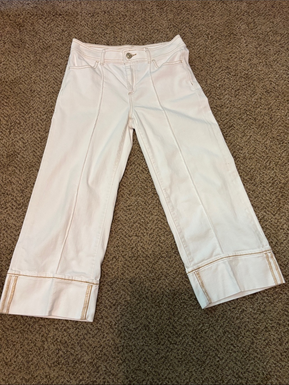 Women’s White Crop Wide-Leg Jeans